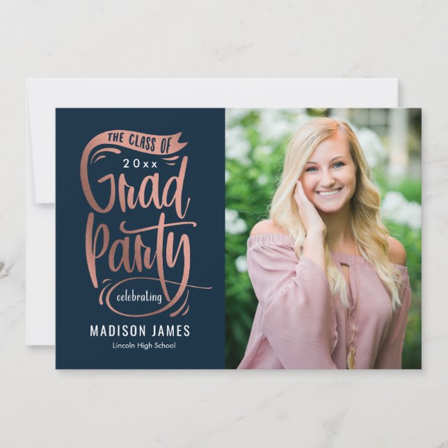 Party Banner EDITABLE COLOR Graduation Invitation (Front)