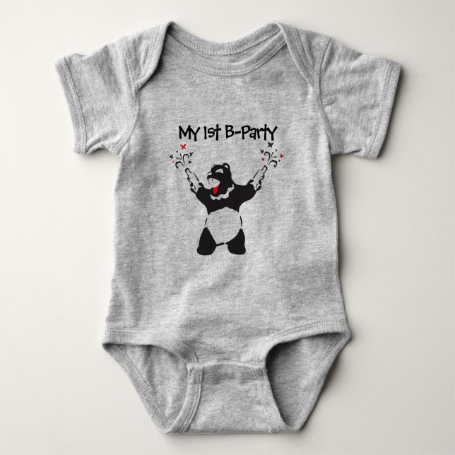 Party Bear 1st mission Baby Bodysuit (Front)