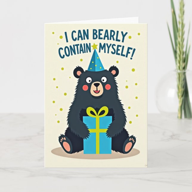 Party Bear Birthday Card (Front)