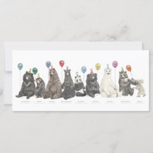Party Bear Flat Card