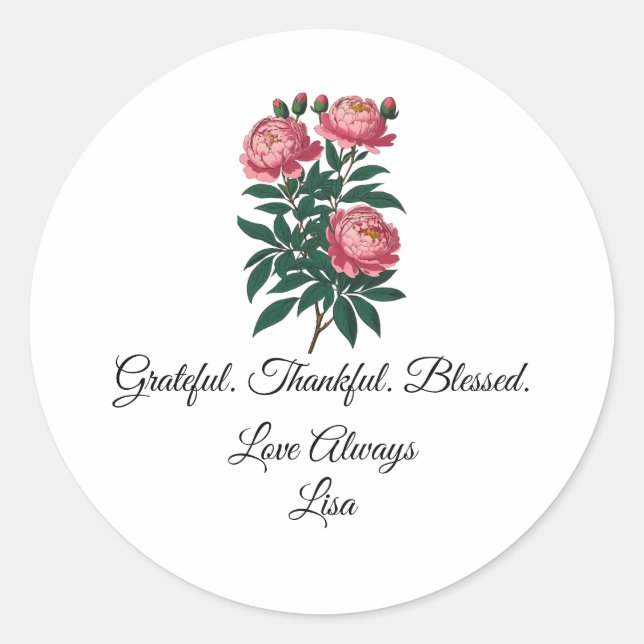 Party Birthday Shower Thank You   Classic Round Sticker (Front)