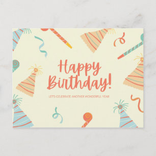 Party Blower and Hat Cute Postcard