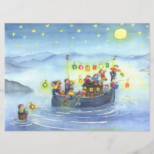 Party Boat with Children Birthday Party Invitation