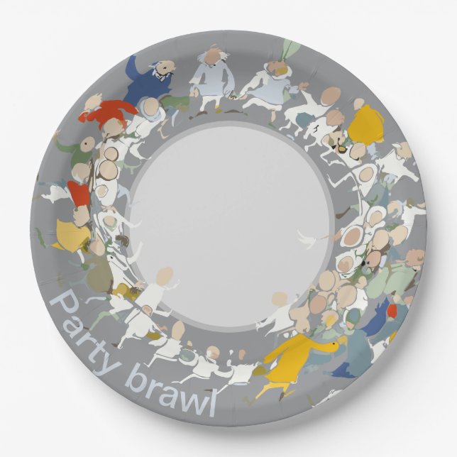Party brawl paper plate (Front)