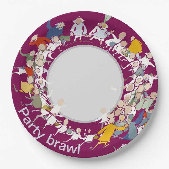 Party brawl paper plate (Front)
