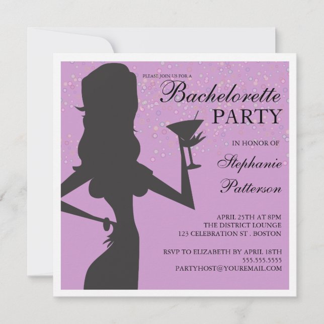 Party Bride Cocktail Bachelorette Party Invitation (Front)