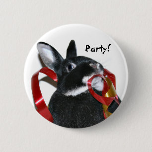 Party Bunny 6 Cm Round Badge
