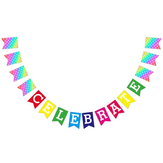 Party Bunting Banner/Rainbow and Polka Dots Bunting (All)