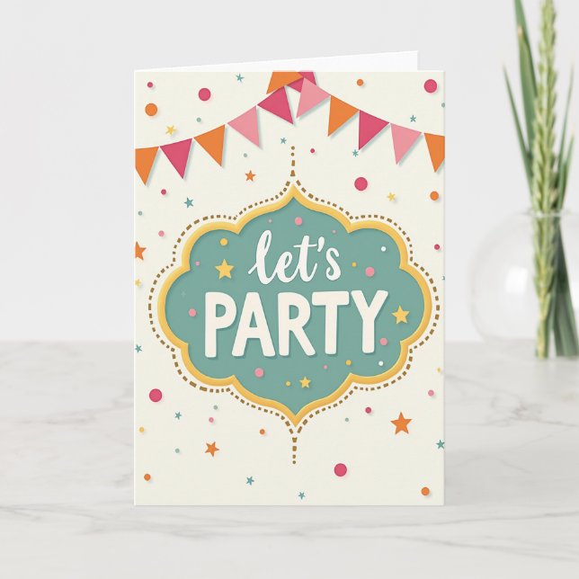 Party Bunting Greeting Card (Front)