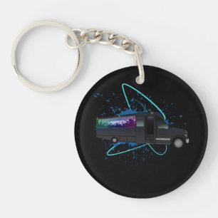 Party Bus Time Colourful Nightlife Celebration Fun Key Ring