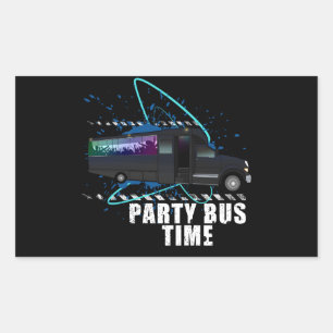 Party Bus Time Rectangular Sticker
