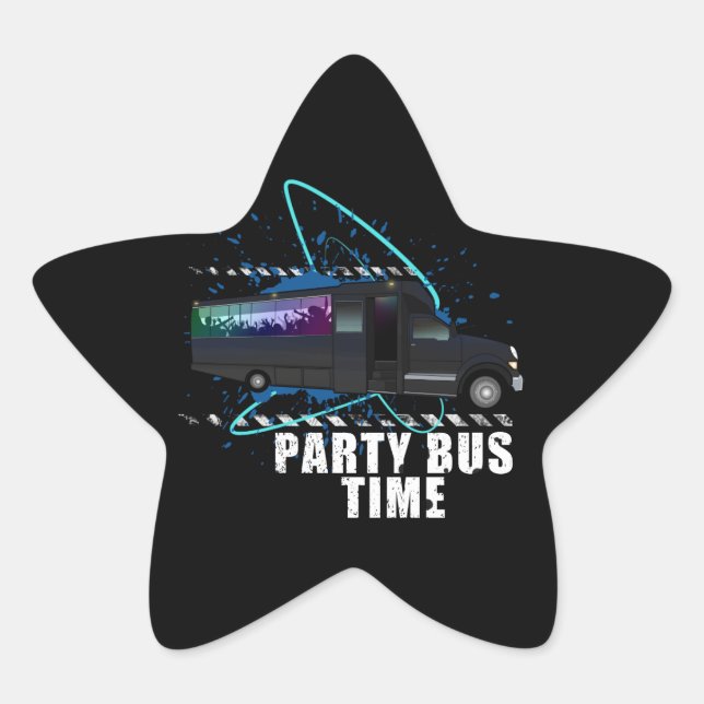Party Bus Time Star Sticker (Front)