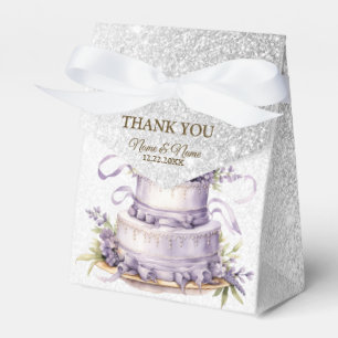 Party Cake Lavender Floral Watercolor Elegant Favour Box