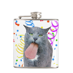 Party Cat Got Your Tongue? Hip Flask