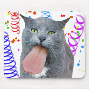 Party Cat Got Your Tongue? Mouse Mat