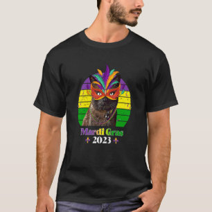 Party Cat Mask Beads Mardi Gras 2023  1 T-Shirt