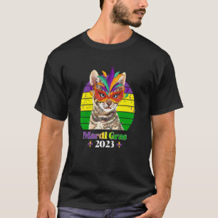 Party Cat Mask Beads Mardi Gras 2023 7 T-Shirt
