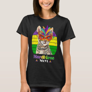 Party Cat Mask Beads Mardi Gras 2023 8 T-Shirt