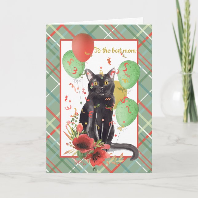 Party Cat Personalised Birthday Card  (Front)
