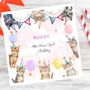 Party cats meow-gical kids birthday napkin