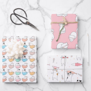 Party Cats Pink Wrapping Paper