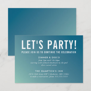 PARTY CELEBRATION CARD modern blue mint gradient