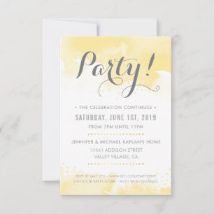 PARTY CELEBRATION CARD modern yellow watercolor