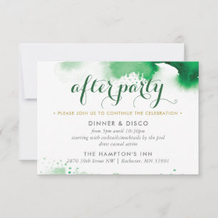 PARTY CELEBRATION CARD smart cool green watercolor