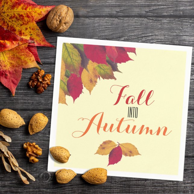 Party Celebration Fall Autumn Seasonal Leaves Napkin (Creator Uploaded)