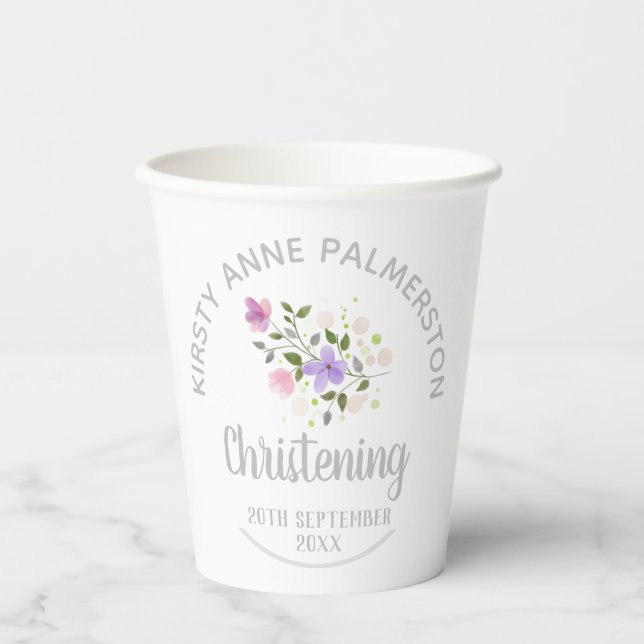 Party Celebration for a Christening Paper Cups (Front)