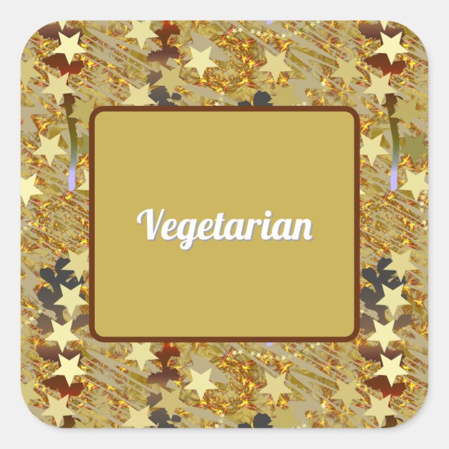 Party Celebration Glitzy Vegetarian Food  Square Sticker (Front)