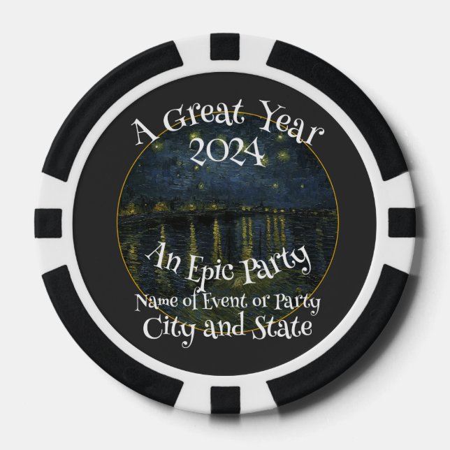 Party Celebration Holiday Dinner Festival 2024 Poker Chips (Front)