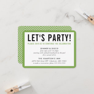 PARTY CELEBRATION INFO modern bold black green Invitation