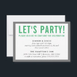 PARTY CELEBRATION INFO modern bold boy grey green Invitation<br><div class="desc">by kat massard >>> www.simplysweetPAPERIE.com <<< A simple design for your PARTY CARDS - to match your main invitations. Love the design, but would like to see some changes - another colour scheme, product, add a photo or adapted for a different occasion - no worries simply contact me, KAT@SIMPLYSWEETPAPERIE.COM I...</div>