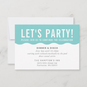 PARTY CELEBRATION INFO modern bold wave mint Invitation