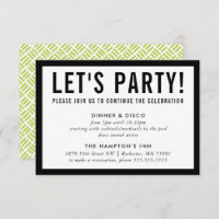 PARTY CELEBRATION INFO simple modern black lime