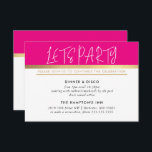 PARTY CELEBRATION INFO ultra trendy pink gold Invitation<br><div class="desc">by kat massard >>> www.simplysweetPAPERIE.com <<< A simple design for your PARTY CARDS - to match your main invitations. Love the design, but would like to see some changes - another colour scheme, product, add a photo or adapted for a different occasion - no worries simply contact me, KAT@SIMPLYSWEETPAPERIE.COM I...</div>