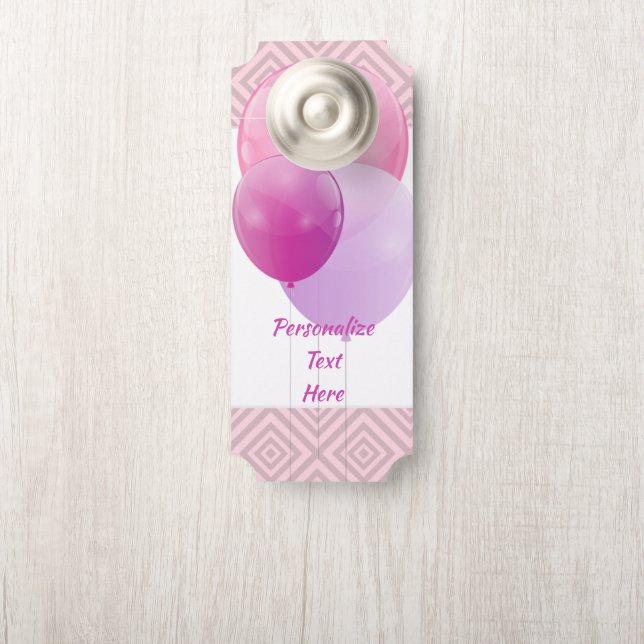 Party Celebration Purple Balloons Room Door Hanger (On Knob)