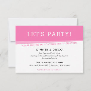 PARTY CELEBRATION simple modern bold angles pink Invitation