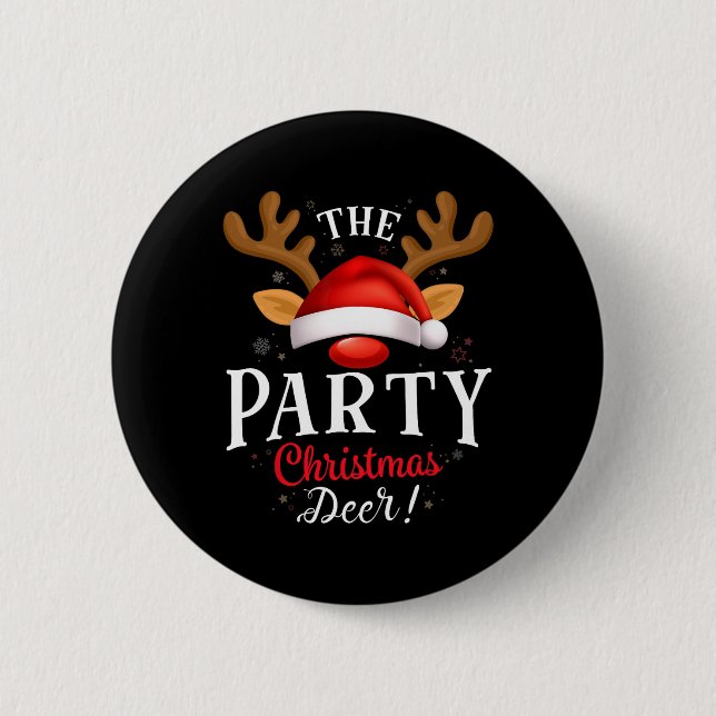 Party Christmas Deer Pjs Xmas Family Matching  6 Cm Round Badge (Front)