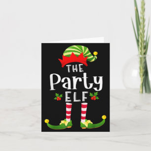 Party Christmas Elf Matching Pajama X-mas Party  Card