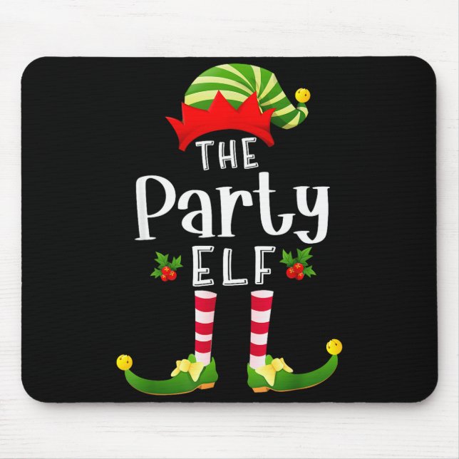 Party Christmas Elf Matching Pajama X-mas Party  Mouse Mat (Front)
