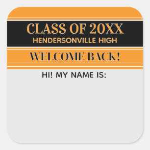 Party! Class Reunion Welcome back Name tag sticker