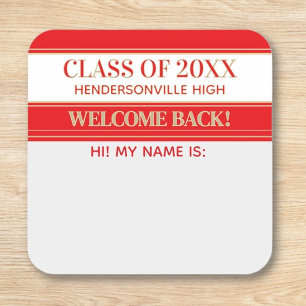 Party! Class Reunion Welcome back Name tag sticker