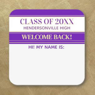 Party! Class Reunion Welcome back Name tag sticker