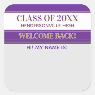 Party! Class Reunion Welcome back Name tag sticker