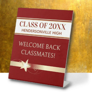 Party! Class Reunion Welcome back Pedestal Sign
