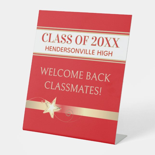 Party! Class Reunion Welcome back Pedestal Sign (Front)