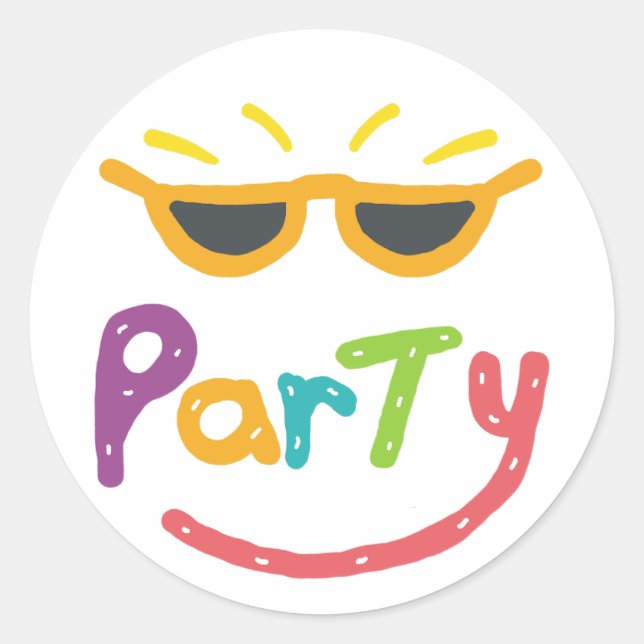 Party Classic Round Sticker (Front)