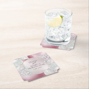 Party Coasters   Wispy Burgundy Shimmer